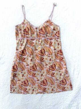 Hawaiian Floral Coconut Girl Mini Dress — Pink / Orange Tropical Beach Dress S/M